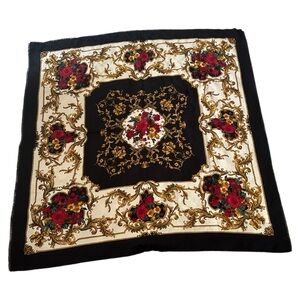 Vintage Elaine gold made in Italy floral print square scarf